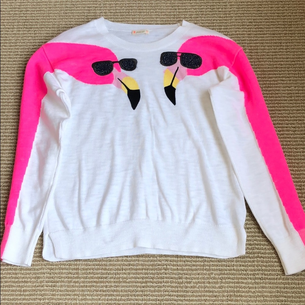 J Crew Crewcuts Girls Flamingo sweater